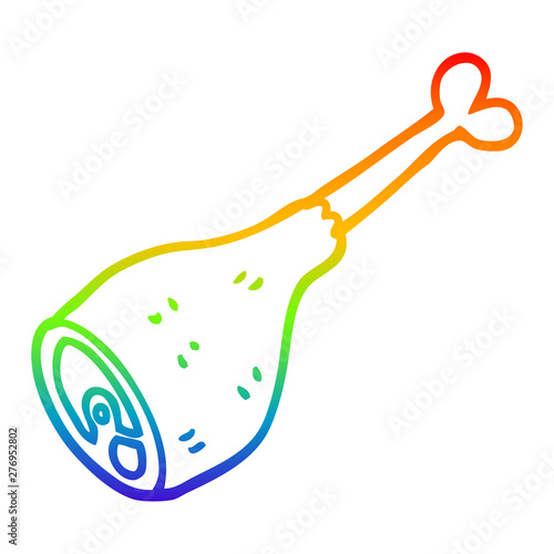 rainbow gradient line drawing cartoon well cooked meat