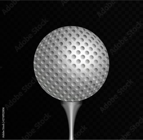 Vector illustration of gold ball isolated on transparent background.