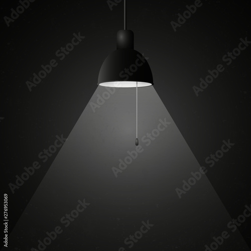 Projector light effect. White glowing stage light ray isolated on transparent background. Vector bright scene spotlight. Shine theater vertical projector beam for your creative design