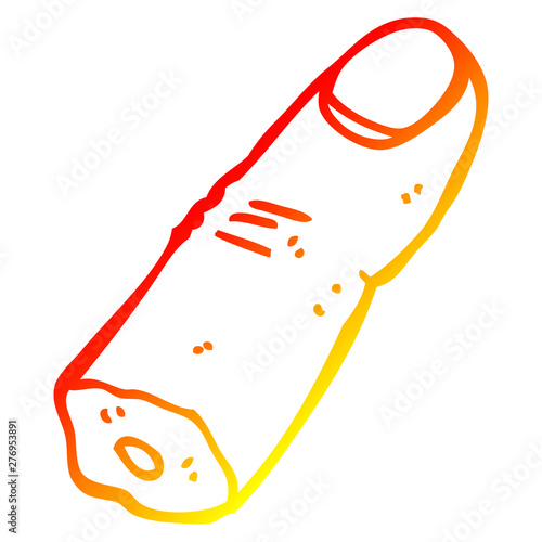 warm gradient line drawing cartoon severed finger