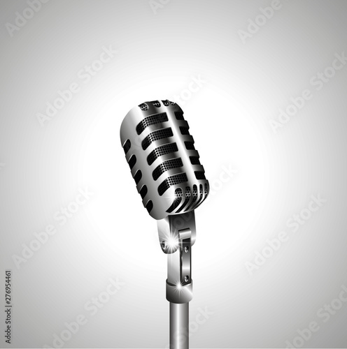 Microphone vector illustration. Standup comedy show concept