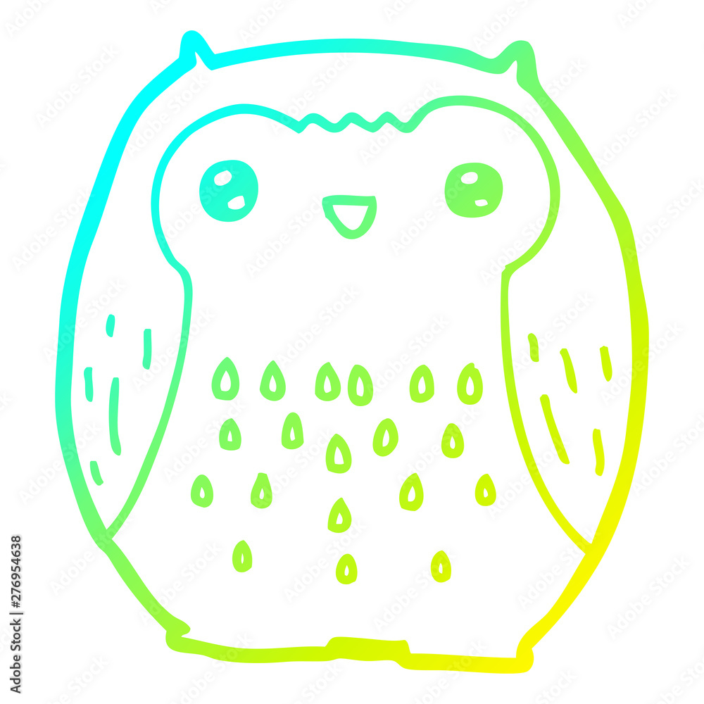 cold gradient line drawing cute cartoon owl cold gradient line drawing cute cartoon owl