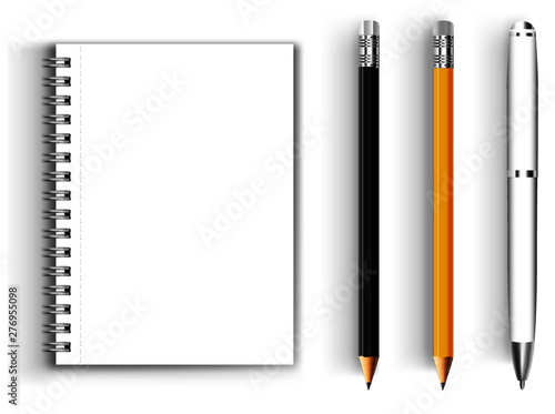 Vector illustration of pencil and pen icons