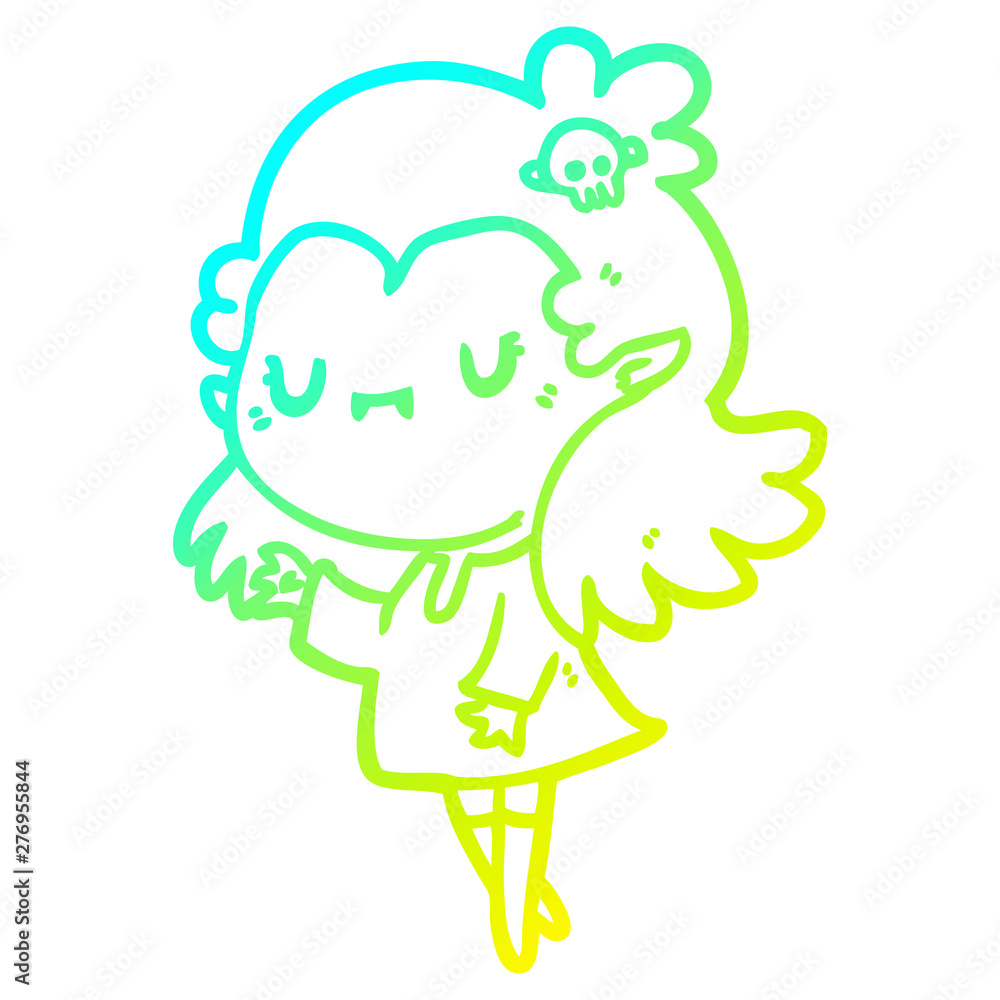cold gradient line drawing cute cartoon vampire girl cold gradient line drawing cute cartoon vampire girl