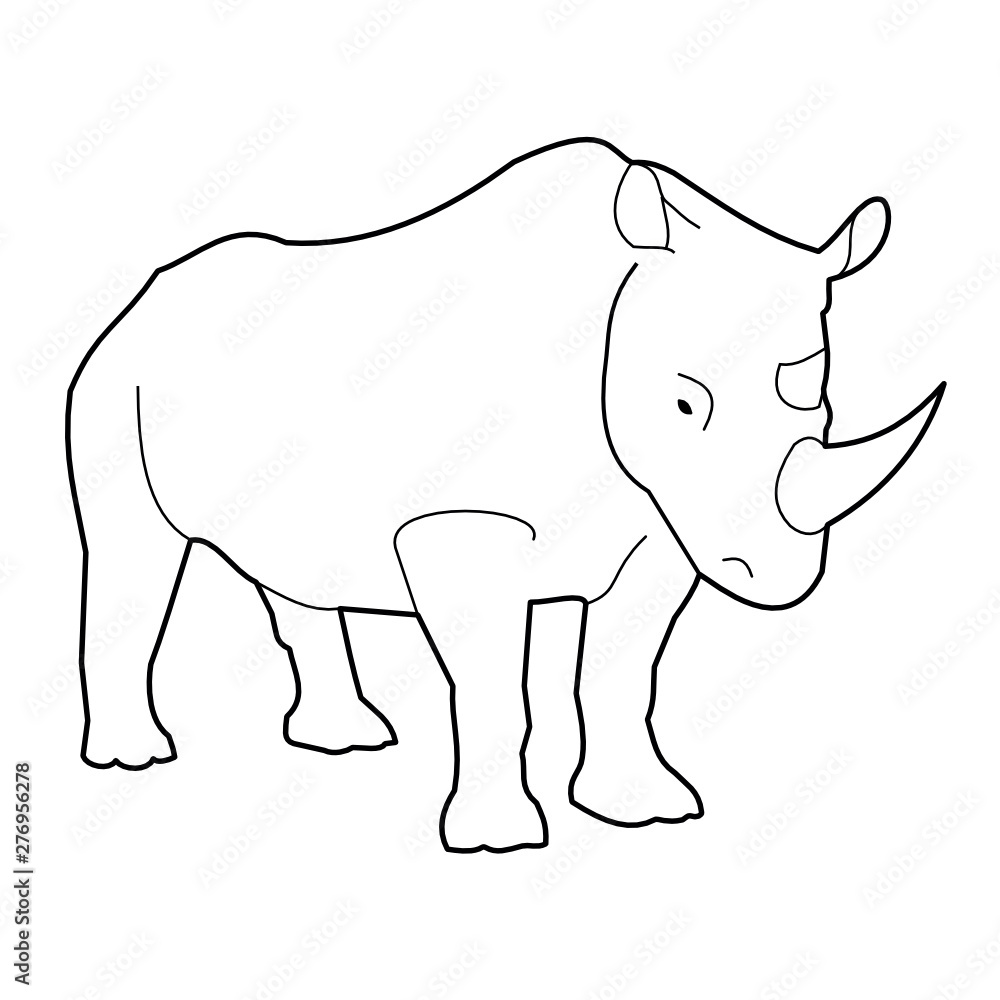Outline vector illustration of a rhinoceros Outline vector illustration of a rhinoceros