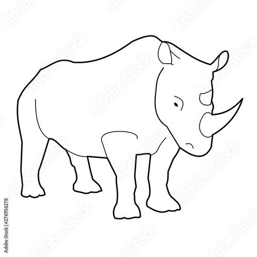 Outline vector illustration of a rhinoceros