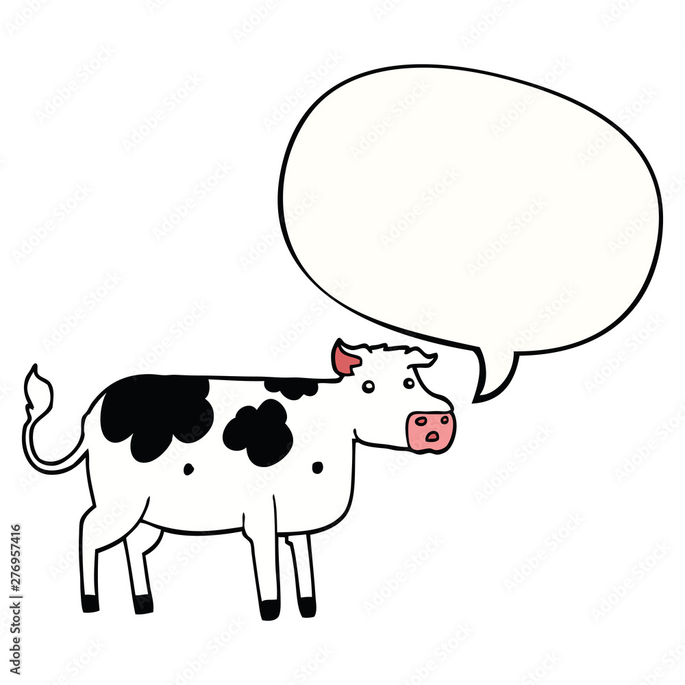 cartoon cow and speech bubble cartoon cow and speech bubble