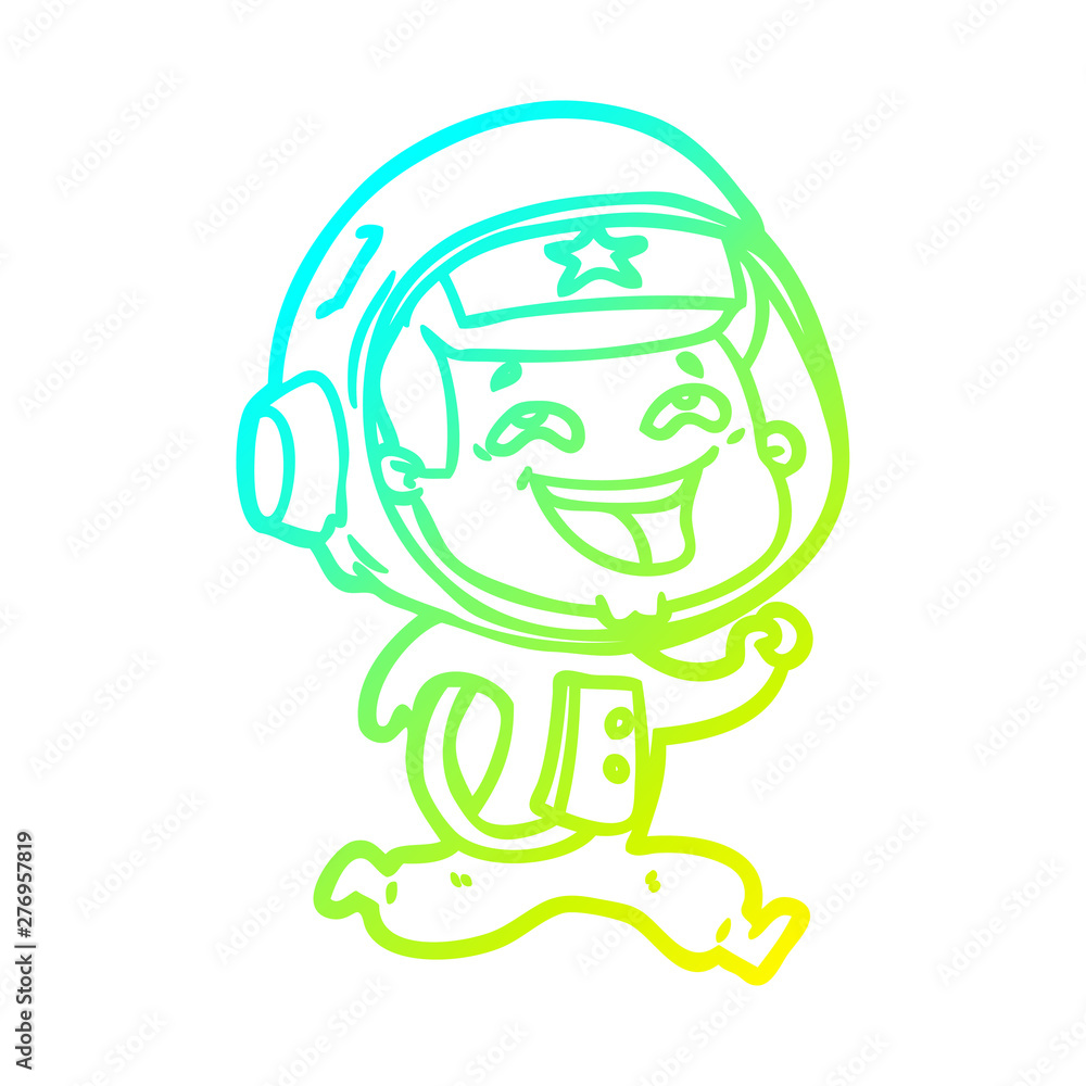 cold gradient line drawing cartoon laughing astronaut cold gradient line drawing cartoon laughing astronaut