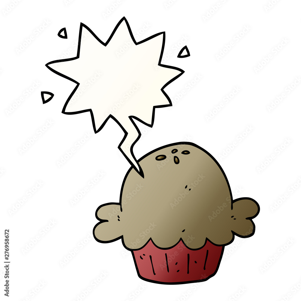 cartoon pie and speech bubble in smooth gradient style cartoon pie and speech bubble in smooth gradient style