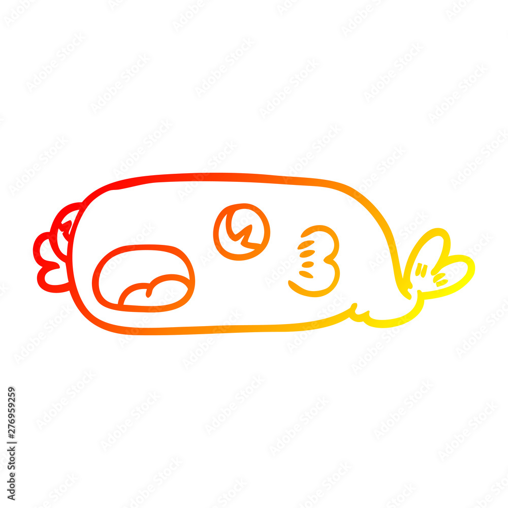 warm gradient line drawing cartoon fish warm gradient line drawing cartoon fish