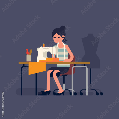 Tailor woman at work