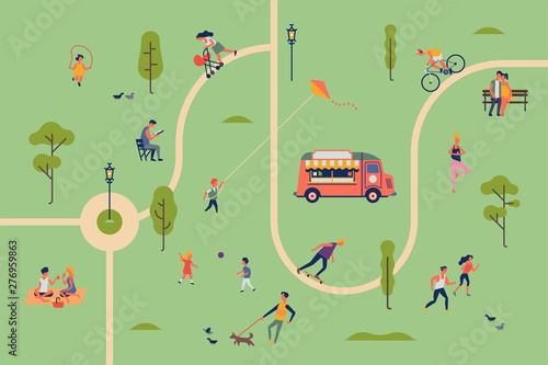 Summer park activities concept