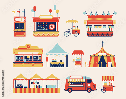Amusement park kiosks set
