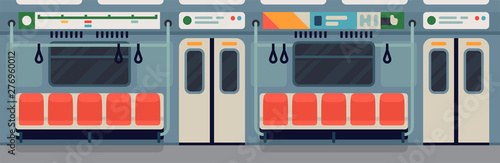 Subway or underground car interior.