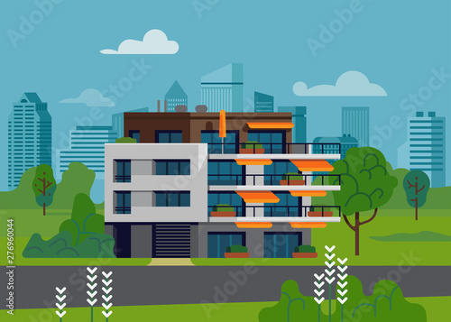 Apartment building scene