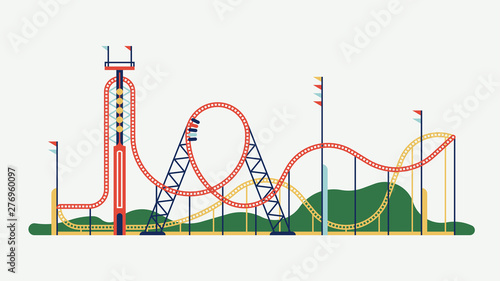 Amusement park roller coaster