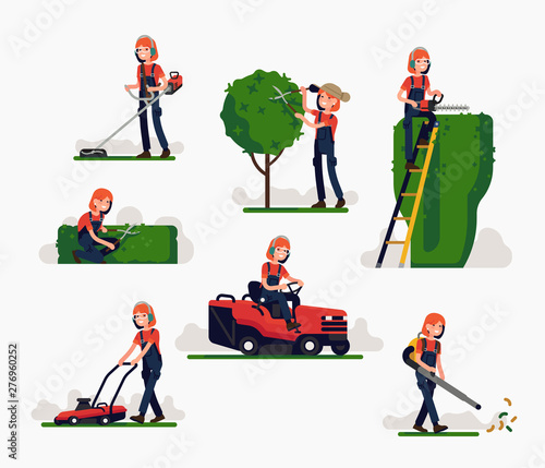 Female gardener at work