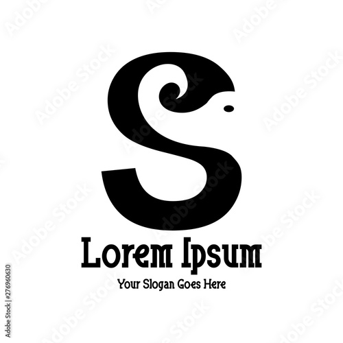 Design of alphabet letter S with elephant logo for a company or business