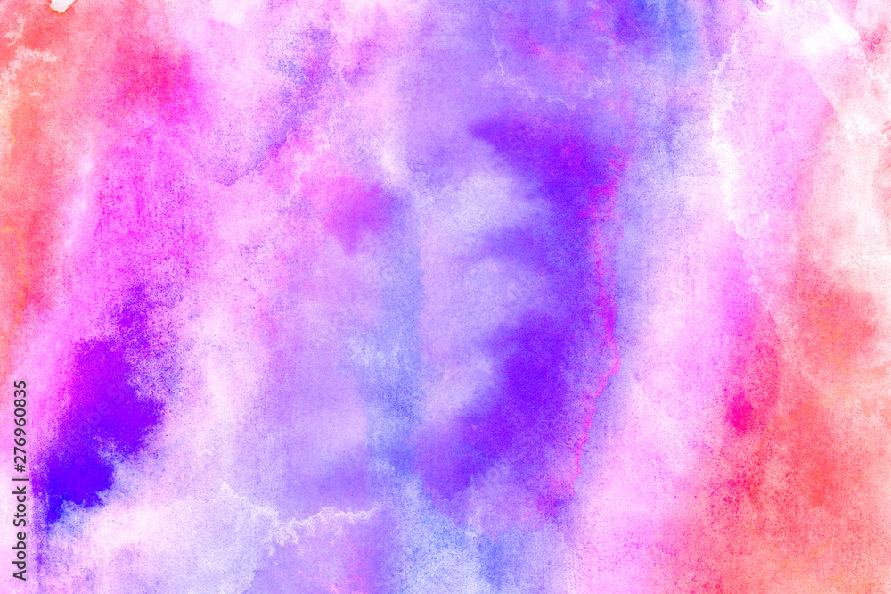 Smeared smooth bright purple and soft pink watercolor brush drawn background. Grunge light pastel colors ink glow aquarelle smudge illustration. Paper textured pattern for vintage design, retro card Smeared smooth bright purple and soft pink watercolor brush drawn background. Grunge light pastel colors ink glow aquarelle smudge illustration. Paper textured pattern for vintage design, retro card