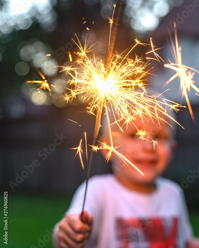 celebrating with a sparkler