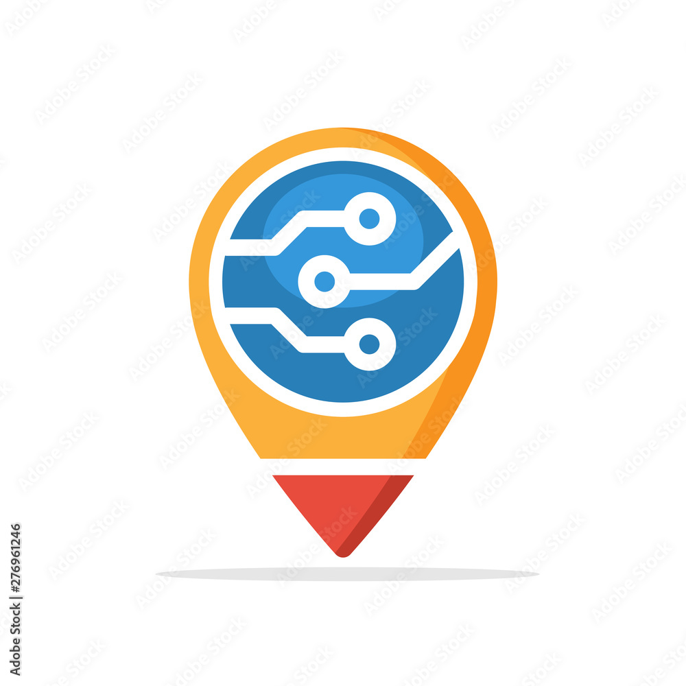 Illustration icon with the concept of digital marker technology Illustration icon with the concept of digital marker technology