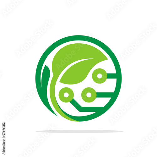 Illustration icon with the concept of green technology