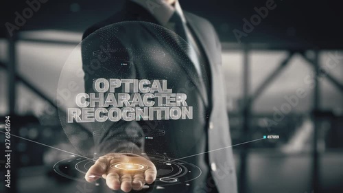 Optical Character Recognition with hologram businessman concept photo