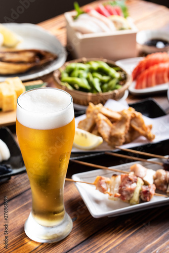 beer and japanese izakaya popular plates