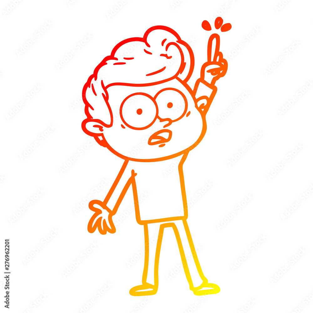 warm gradient line drawing cartoon staring man warm gradient line drawing cartoon staring man