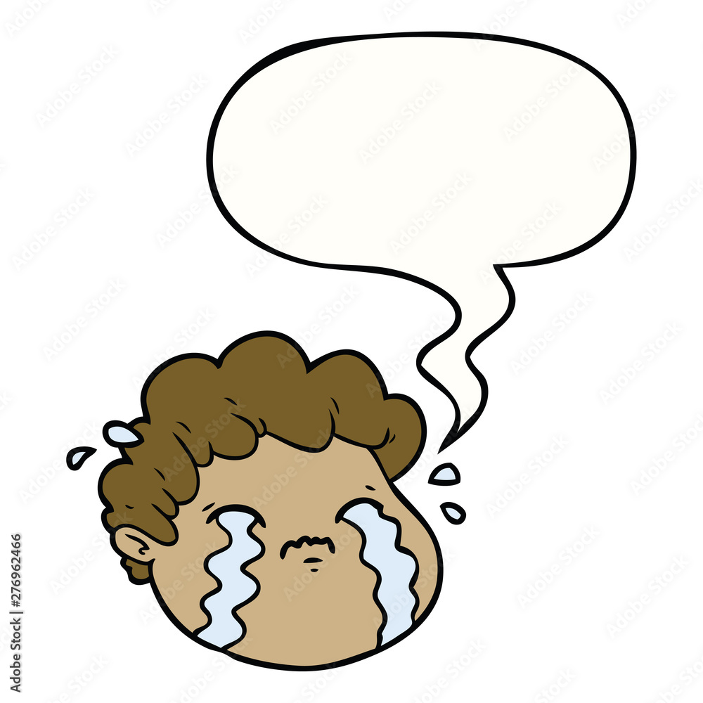 cartoon crying boy and speech bubble cartoon crying boy and speech bubble
