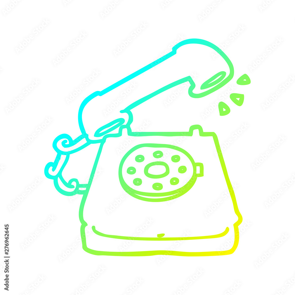 cold gradient line drawing cartoon old telephone cold gradient line drawing cartoon old telephone