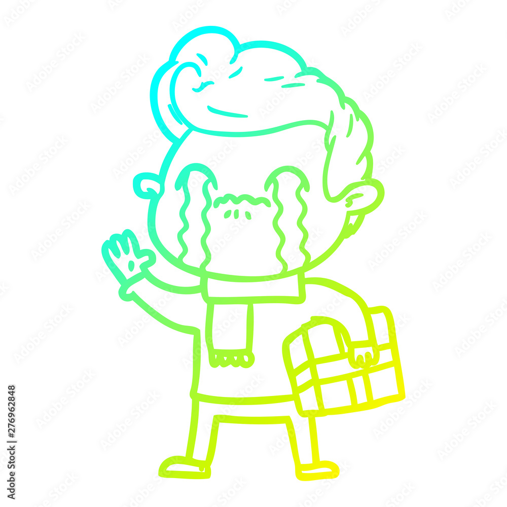 cold gradient line drawing cartoon man crying cold gradient line drawing cartoon man crying