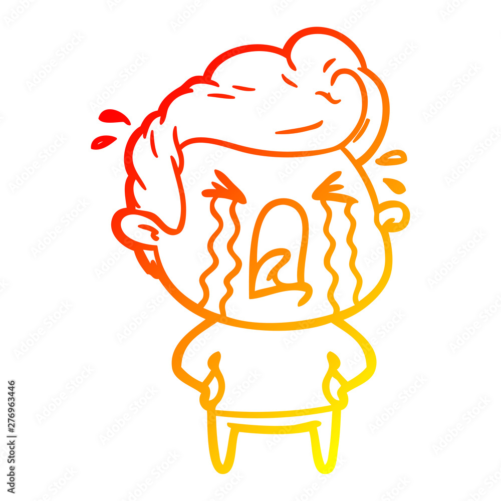 warm gradient line drawing cartoon crying man warm gradient line drawing cartoon crying man
