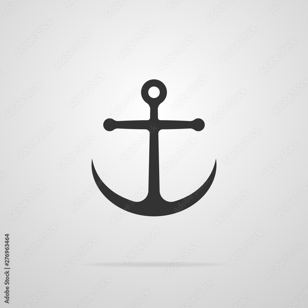 Anchor icon isolated on gray background. Vector illustration. Anchor icon isolated on gray background. Vector illustration.