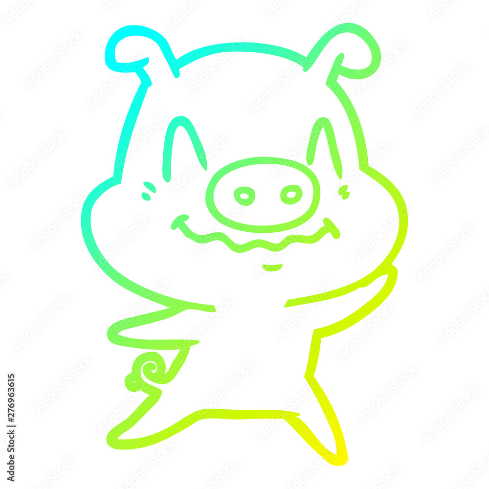 cold gradient line drawing nervous cartoon pig cold gradient line drawing nervous cartoon pig