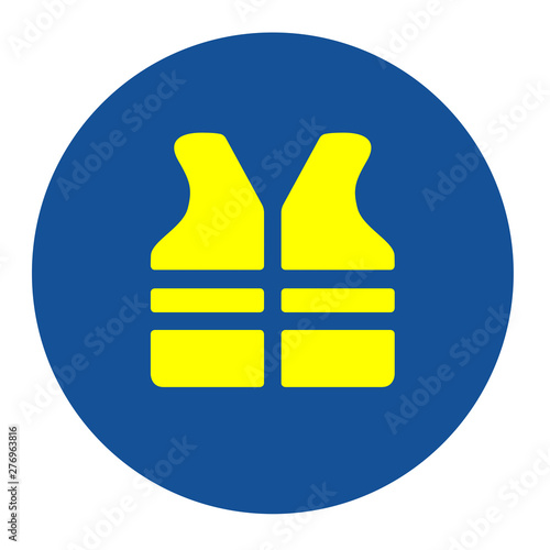 Safety yellow vest must be worn sign