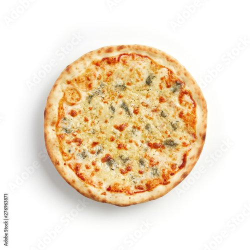 Four cheese pizza isolated