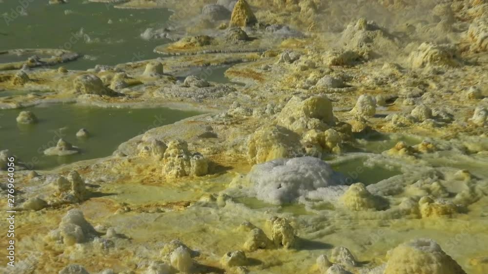 Dallol Lake, Ethiopia. The colorful landscape of Dallol lake in Crater