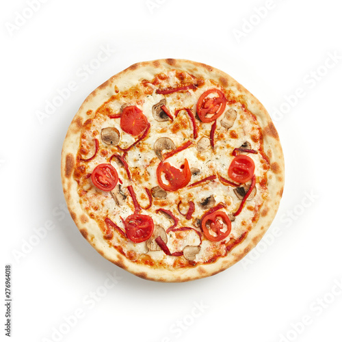 Vegetarian pizza isolated