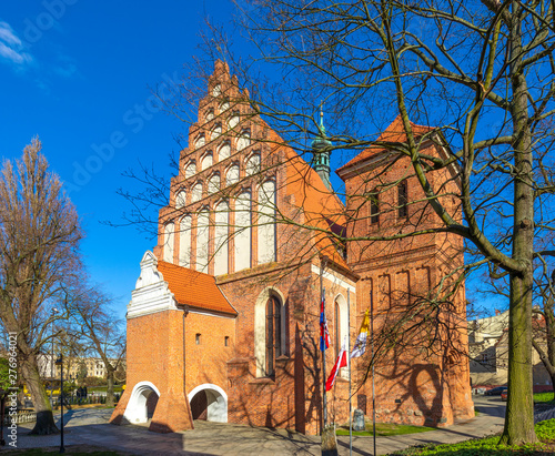 Bydgoszcz, Poland - Exterior of the Bydgoszcz Cathedral - St. Martin and St. Nicolaus Church in the historic old town quarter photo