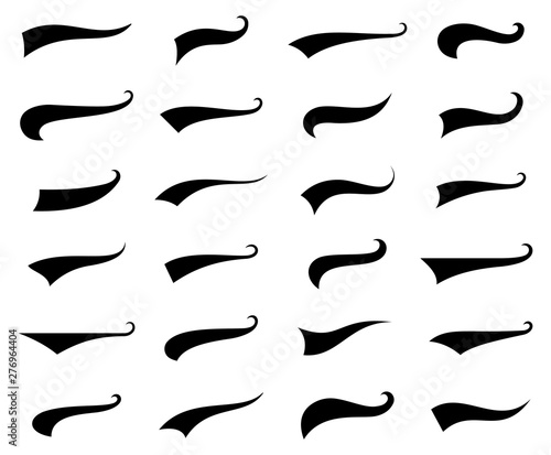 Swoosh and swash tails collection. Vector