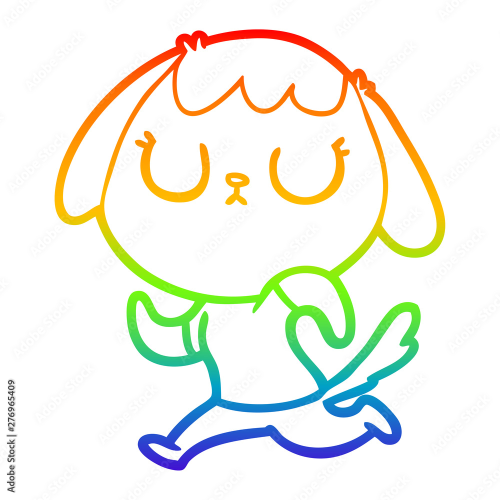 rainbow gradient line drawing cute cartoon dog rainbow gradient line drawing cute cartoon dog