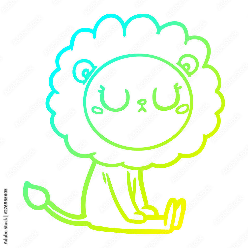 cold gradient line drawing cartoon lion cold gradient line drawing cartoon lion
