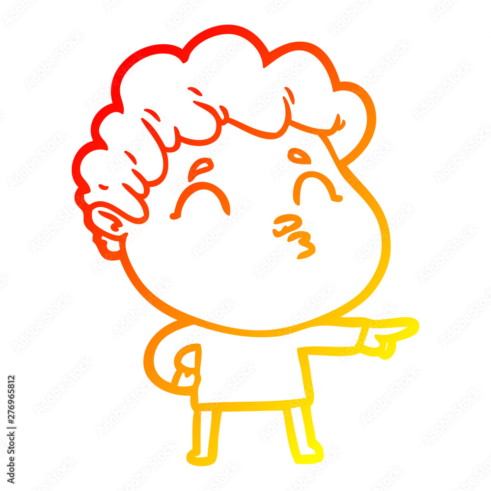 warm gradient line drawing cartoon man pouting warm gradient line drawing cartoon man pouting