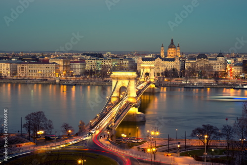 Photography Chain bridge in Budapest by night