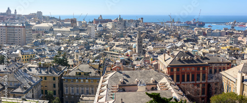 View over the old town of Genoa