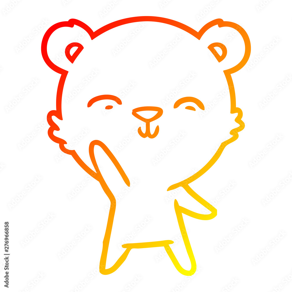 warm gradient line drawing happy cartoon bear warm gradient line drawing happy cartoon bear
