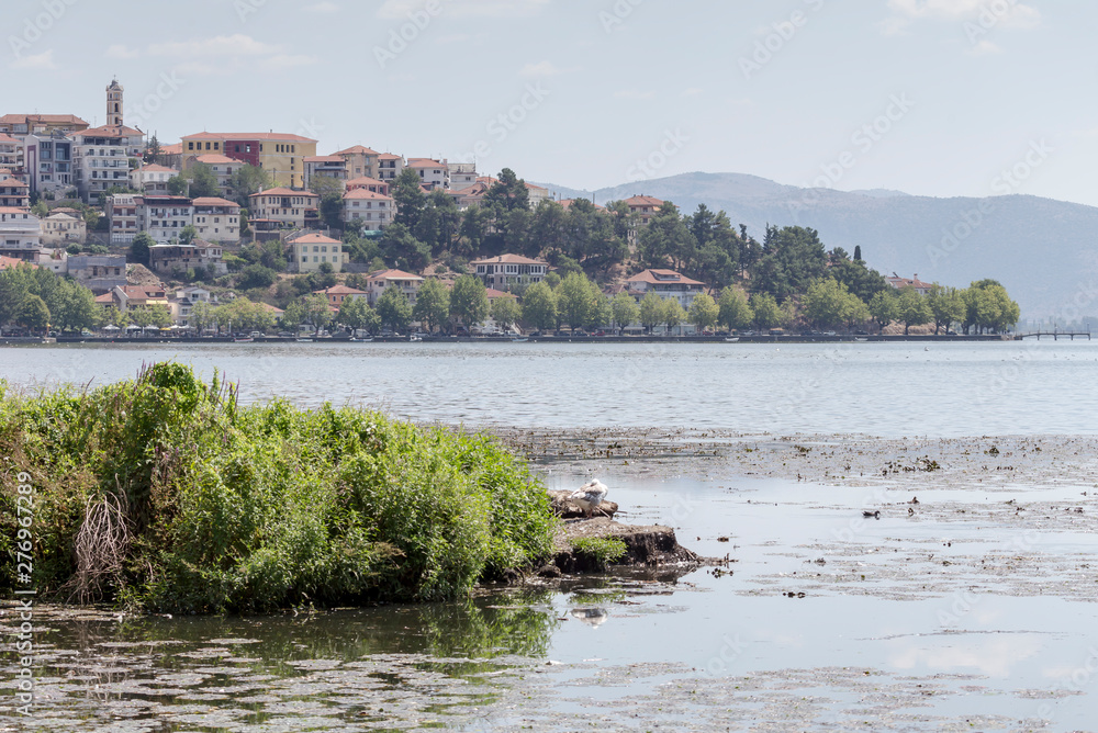 Panorama of a mountain lake and the city Panorama of a mountain lake and the city