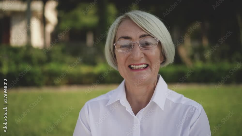 Portrait of happy aged caucasian woman Portrait of happy aged caucasian woman