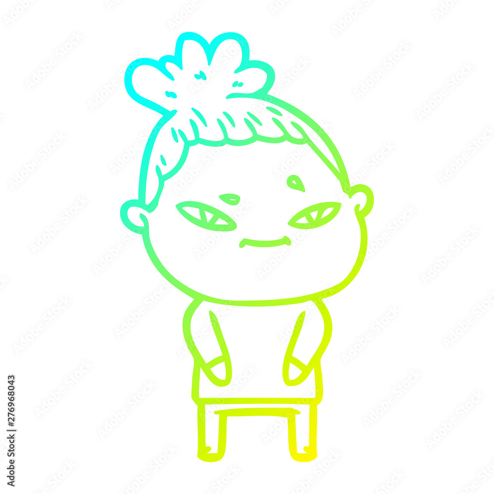 cold gradient line drawing cartoon woman cold gradient line drawing cartoon woman